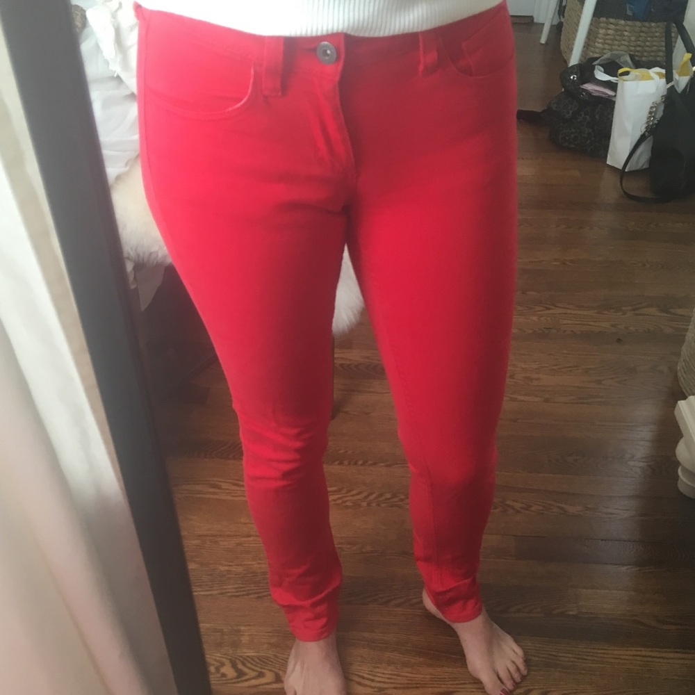 Like new red skinny jeans